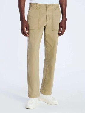 Free Assembly Khaki Straight Leg Pants 100% Cotton 34 x 30